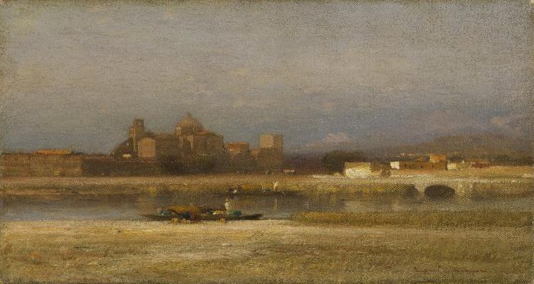 Samuel Colman On the Viga, Outskirts of the City of Mexico